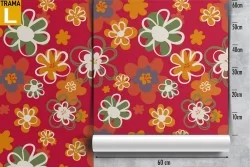 Carta da Parati fiori stilizzati natura pattern.