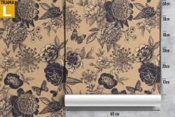 Vintage nature stylized flowers wallpaper.