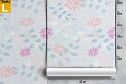 Carta da Parati fiori stilizzati natura vintage.