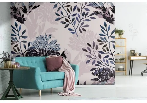 Vintage nature stylized flowers wallpaper.359