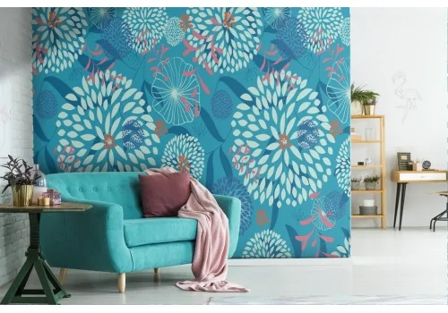 Wallpaper stylized flowers vintage nature.360