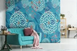 Vintage nature stylized flowers wallpaper.