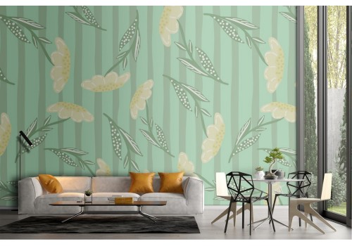 Vintage nature stylized flowers wallpaper.