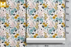 Carta da Parati Fiori Natura Stilizzata Vintage