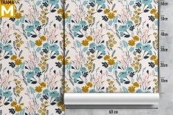 Stylized Vintage Nature Flowers Wallpaper