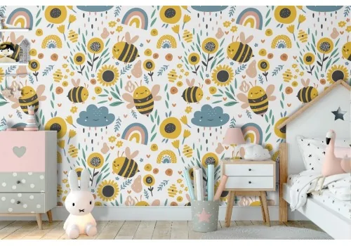 Wallpaper stylized flowers vintage nature.365