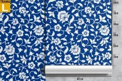 Carta da Parati fiori stilizzati natura vintage.