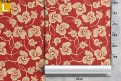 Carta da Parati fiori stilizzati natura vintage.