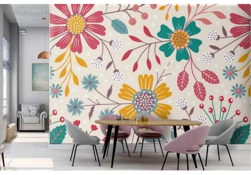 Wallpaper stylized flowers nature pattern.368