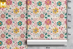 Stylized Nature Flowers Wallpaper