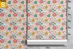 Carta da Parati Design e Stili Flora e Fauna Fiori Stilizzata Natura