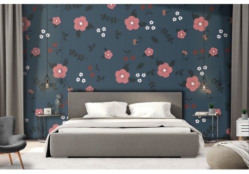Wallpaper stylized flowers nature pattern.