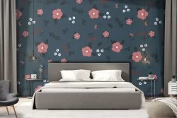 Wallpaper stylized flowers nature pattern.