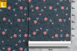 Carta da Parati fiori stilizzati pattern natura.