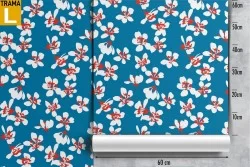 Wallpaper with stylized flowers in a vintage pattern.