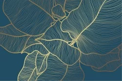 Carta da Parati Design e Stili Flora e Fauna Foglie Luxury Stilizzata