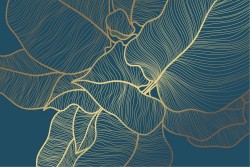 Wallpaper Design and Styles Flora and Fauna Stylized Luxury Leaves