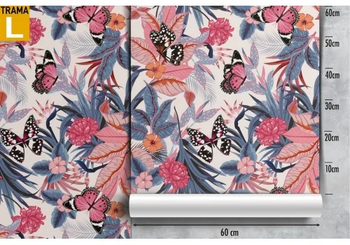 Modern nature tropical flowers wallpaper. 2