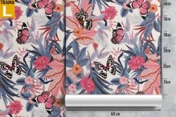 Modern nature tropical flowers wallpaper.