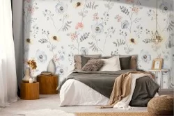 Vintage nature flowers wallpaper pattern.