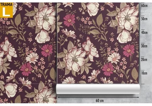 Carta da Parati fiori vintage natura pattern. 2