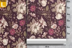 Vintage nature flowers wallpaper pattern.