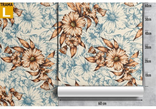 Vintage nature flowers wallpaper pattern. 2