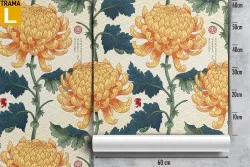 Vintage nature flowers wallpaper pattern.