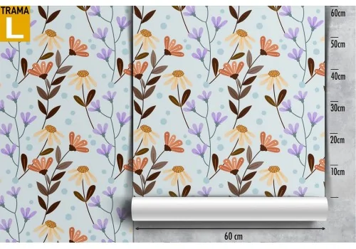 Refined vintage nature flowers wallpaper. 2