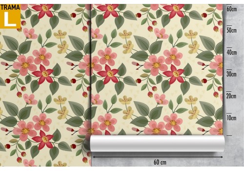 Carta da Parati fiori vintage pattern natura. 2