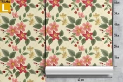 Carta da Parati fiori vintage pattern natura.