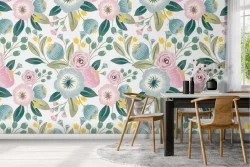 Vintage flowers wallpaper nature pattern.