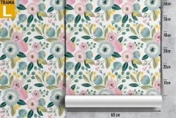 Carta da Parati fiori vintage pattern natura.