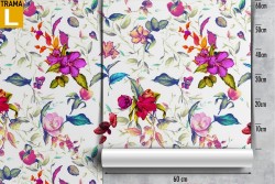 Carta da Parati fiori viola natura moderna.