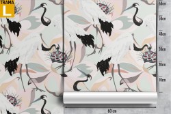 Carta da Parati foglie astratte natura moderna.