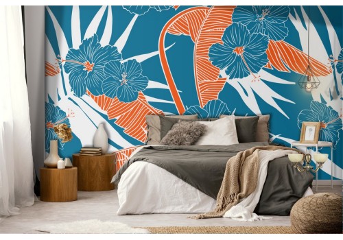 Abstract Leaves Modern Nature Wallpaper.