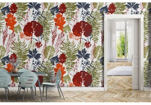 Abstract Leaves Nature Pattern Modern Wallpaper.388