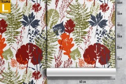 Carta da Parati foglie astratte natura pattern moderno.