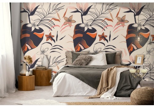 Wallpaper nature leaves modern design.