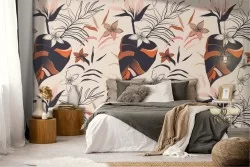 Wallpaper nature leaves modern design.