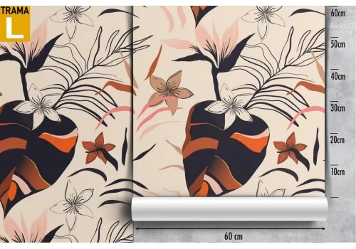 Carta da Parati foglie natura design moderno. 2