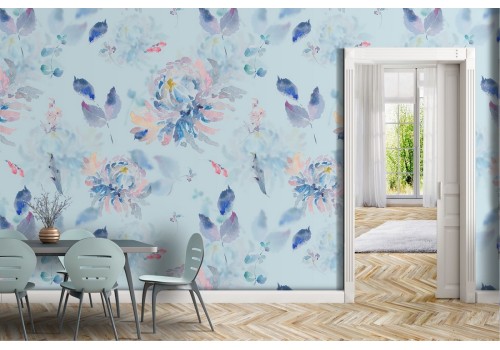 Modern abstract nature leaves wallpaper.