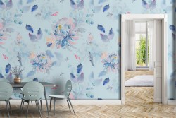 Modern abstract nature leaves wallpaper.