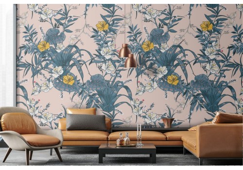 Vintage nature leaves wallpaper pattern.