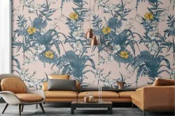Vintage nature leaves wallpaper pattern.