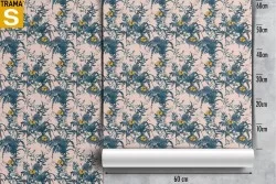 Carta da Parati Design e Stili Flora e Fauna Foglie Natura Vintage