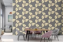 Carta da Parati foglie natura vintage pattern.