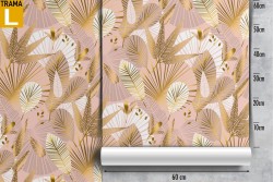 Carta da Parati foglie natura vintage pattern.