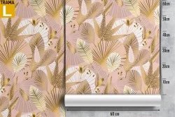Carta da Parati foglie natura vintage pattern.