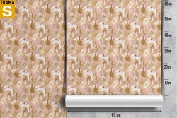 Carta da Parati Design e Stili Flora e Fauna Foglie Natura Vintage